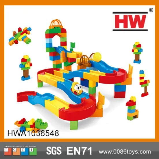 Educational Plastic Kids Railway Building Blocks Train Set