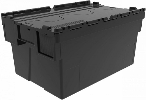 Hinged Lid Moving Turnover Box Reusable Plastic Crate