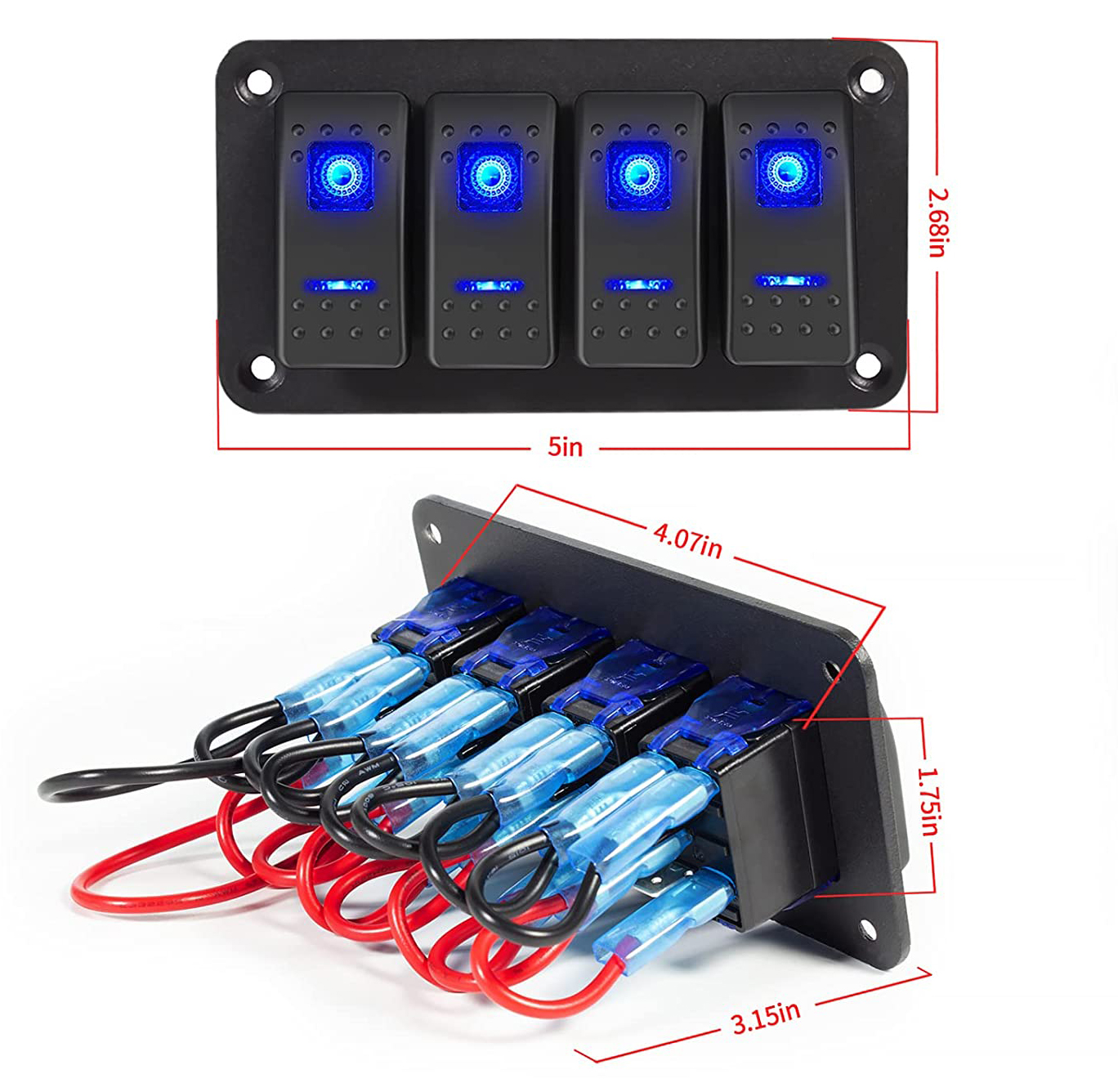 สวิตช์สลับแผงสวิตช์ 4gang Rocker Switch คุณภาพสูง สวิตช์สลับแผงสวิตช์ ...