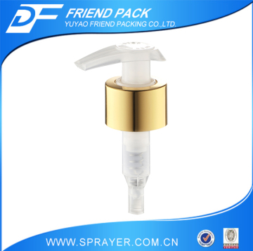 Gold closure with plastic head lotion pump for bath glass bottle, handwash lotion pump with gold closure