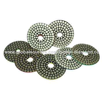 Diamond dry polishing pads for stone and concrete