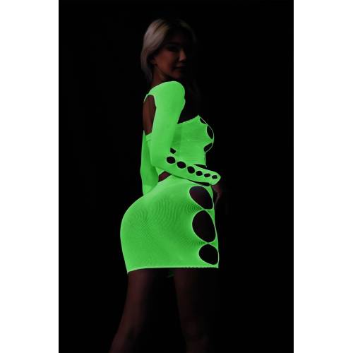 Sexy Hollow Luminous Mesh Jumpsuit