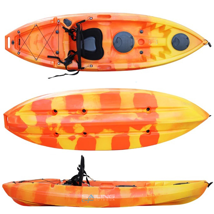 Affordable Sit-On-Top Kayak: Small Plastic Canoe for Fishing