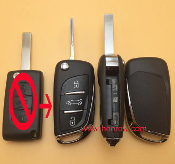 New products Citroen 3 button remote key blank with HU83 407 Blade