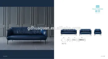 italy hot design leather sofa set, modern office leather sofa with ss feet