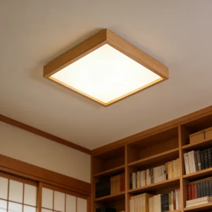 Ceiling-mounted lighting with gentle glow