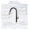 Stainless Steel Black Gold Pull Down Kitchen Faucet