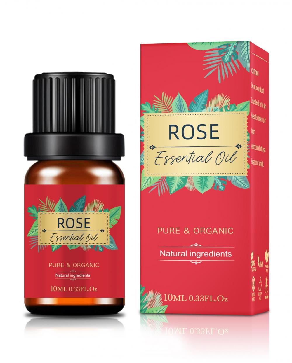 Óleo de massagem essencial de rosa 100% puro corporal orgânico natural Óleo de face rosa Óleo essencial