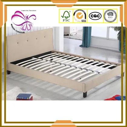 Contemporary and contracted double leather bed for bedroom