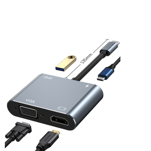 4 en 1 puertos portátiles USB C Hubs