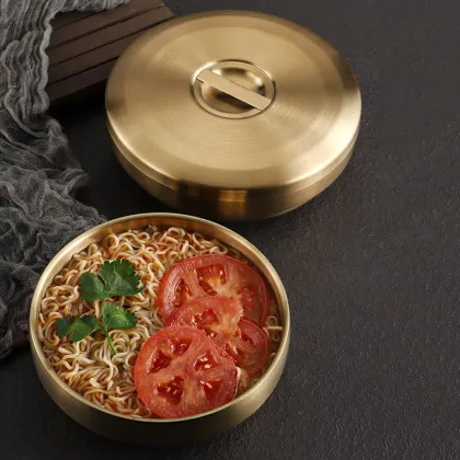 Double Layer Anti-Scalding 304 Stainless Steel Kitchen Bowl with Lid