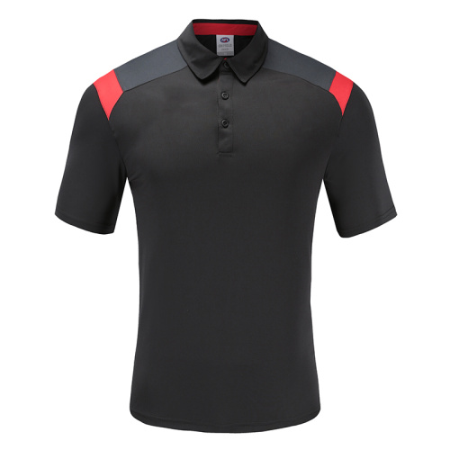 Herren trocken Fit Fußballpolo Hemd schwarz schwarz