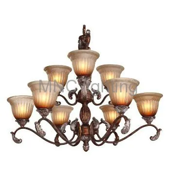 popular classical glass shade chandeliers 9L pendant lighting