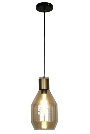 Single pendant lamp with transparent glass