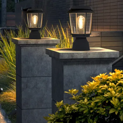 Energy Saving Retro Villa Courtyard Lighting: Garden Lamp Gate Decoration Outdoor Pillar Lights