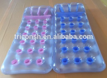 Pool use durable 18 pocket PVC inflatable mattress