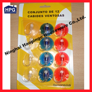 Pvc suction cup hook with suction cup colored pvc suction cup