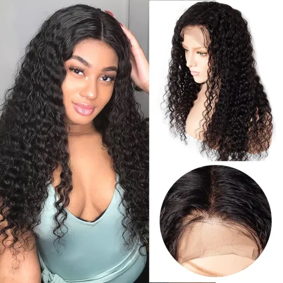 Cuticle Aligned Wholesale Brazilian 100% Human Swiss HD Transparent Pre- plucked Lace Front Virgin Hair Wigs for Black Women