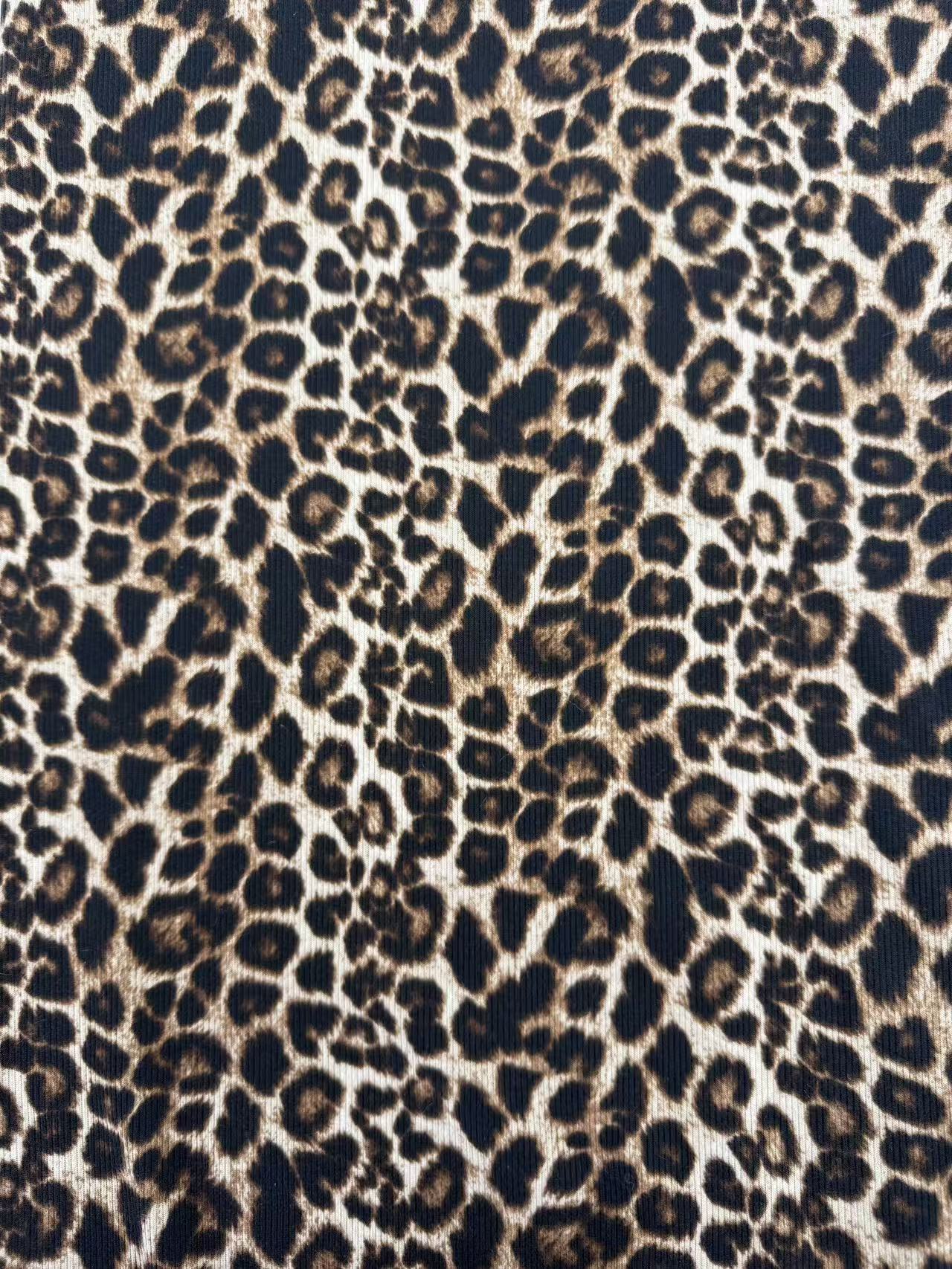 Rib Leopard Print Fabric