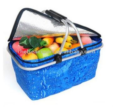 shopping foldable basket cooler bag