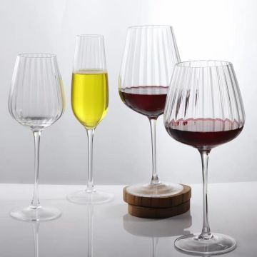 Custom Cheap Quality Diamond Household Red Wine Goblets Glass Set for Party Bar