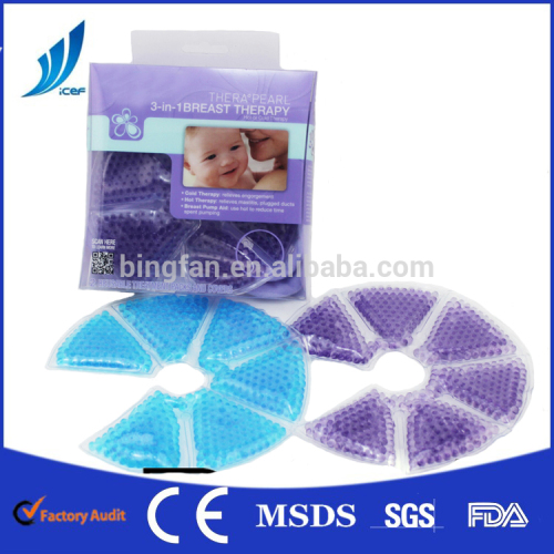 2015 new product gel bead hot cold pack for breast therapy