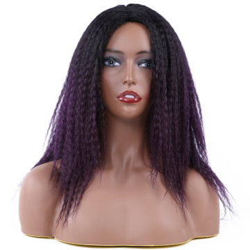 Hot sell Wholesale Price Kinky Straight Hair Synthetic Lace Front Wig Ombre Popular Yaki Straight wig kinky long straight wigs