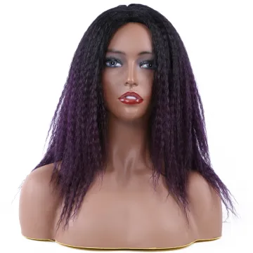 Hot sell Wholesale Price Kinky Straight Hair Synthetic Lace Front Wig Ombre Popular Yaki Straight wig kinky long straight wigs