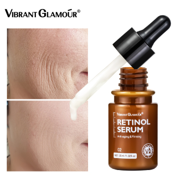 VIBRANT GLAMOUR Retinol Face Serum: OEM Natural Anti-Wrinkle Anti-Aging Brightening Skin Care Serum