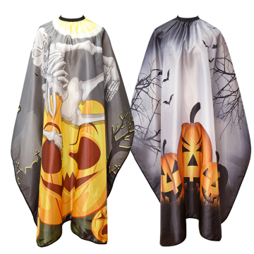 Custom Logo Halloween Jack-o'-lantern Adult Polyester Salon Cape