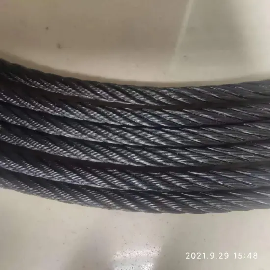 Black Stainless Steel Wire Rope 7X19 High Strength