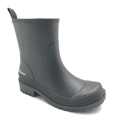 Matt Color Mid High Waterproof Rubber Rain Boots For Women