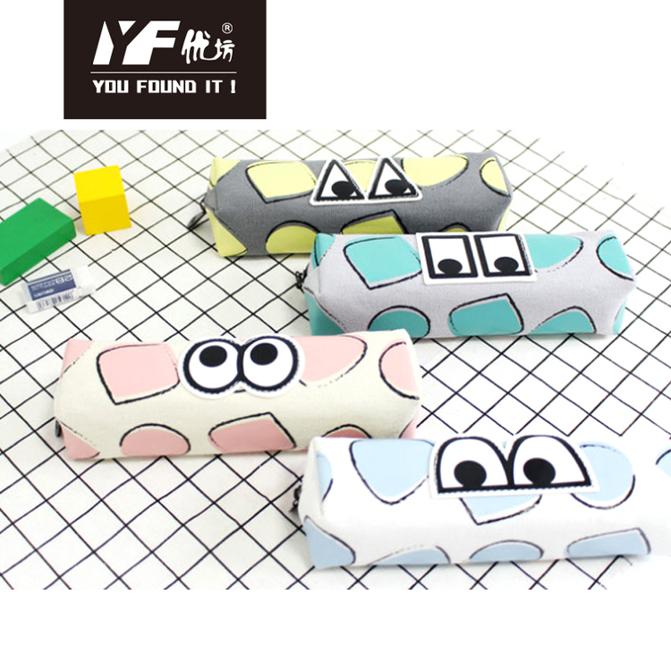 Funny expression style canvas pencil case