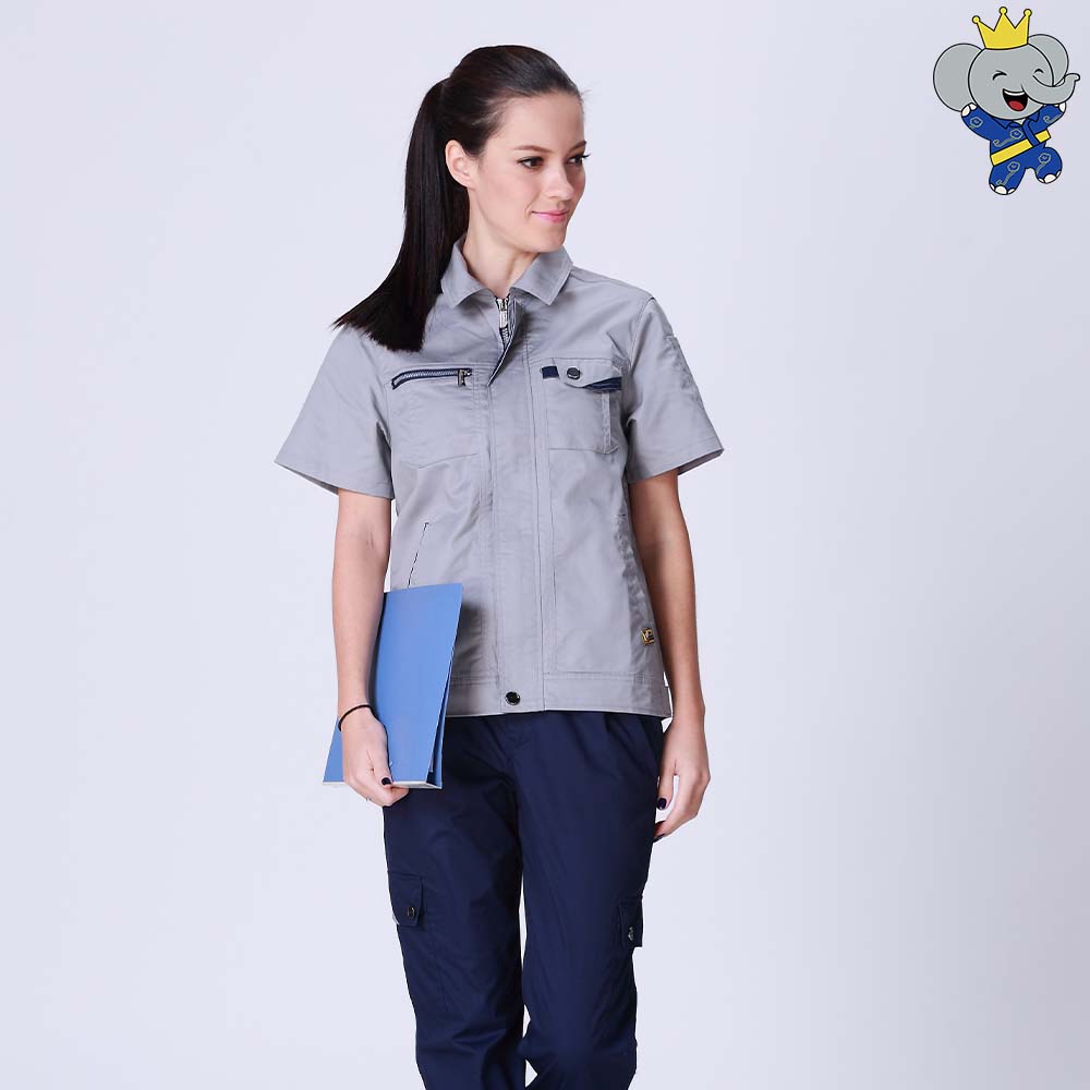 টেকসই হালকা ধূসর ওয়ার্কওয়্যার শীর্ষ