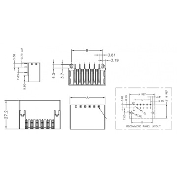 5.08mm Pitch Female 90° Wafer Connector Board Side