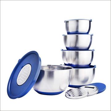 Stainless Steel Salad Mixing Bowl Set With Lids