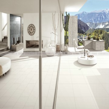 Wholesaler price Foshan 60x60 Matt finish pure white glazed ceramic and porcelain stair tiles 66MC01