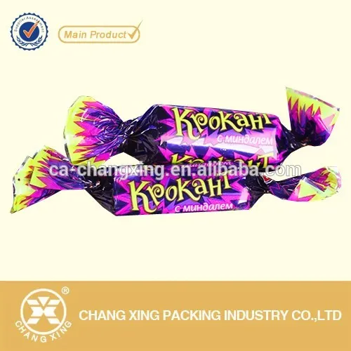 metallized pet pvc twist film for candy wrapper packing