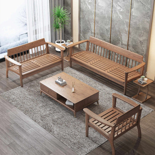 Set Sofa Fabrik Kayu Pejal Gaya Cina Baharu