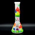 26cm A cute mushroom shaped glass water pipe with a luminous effect