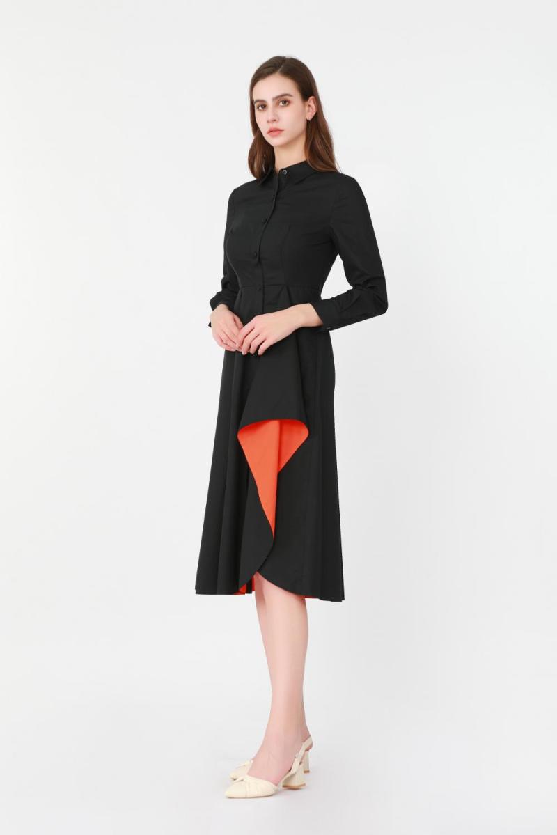 One-side Draped Shirt Dress