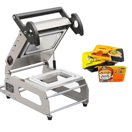 Manual Press Mini Desktop Plastic Tray Stainless Steel Container Meat Food Sealing Machines and Electric Lunch Box Sealers