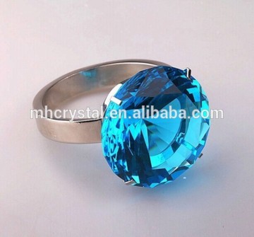 turquoise Diamond glass napkin ring MH-00147B