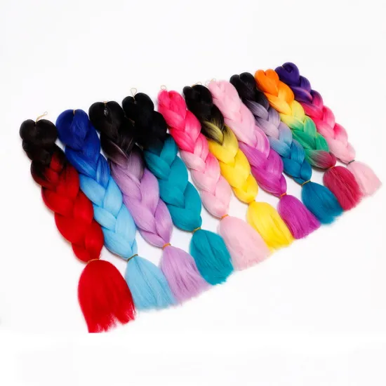 ombre Extensions For Women 24 Inches  60 Colors High Temperature Fiber Synthetic Braiding Crochet  jumbo synthetic braiding hair