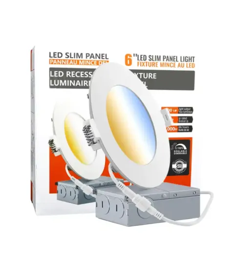 6 Inch 3CCT Selectable ETl LED Slim Pot Lights for Canada Market