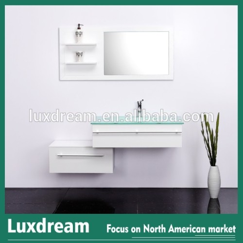 modern bathroom furniture with glass top bathroom vanity china supplier