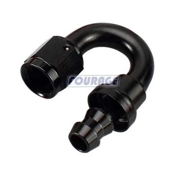 180 Degree Elbow Aluminum Female AN to Hose Barb Fitting for Fuel Line