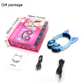 Bluetooth warna anak-anak yang dipimpin headphone telinga kucing kitty