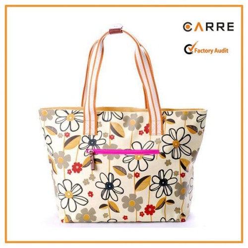 flower printing tote EVA coating waterproof canvas baby care diaper bag