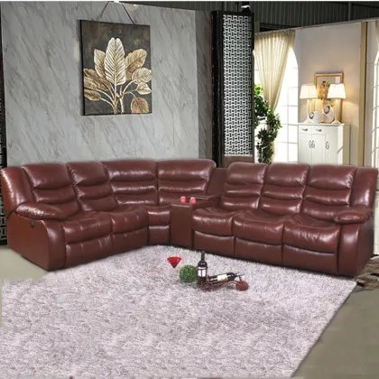 Morden top leather sofa u shaped sectional sofa set living room sofa set 803